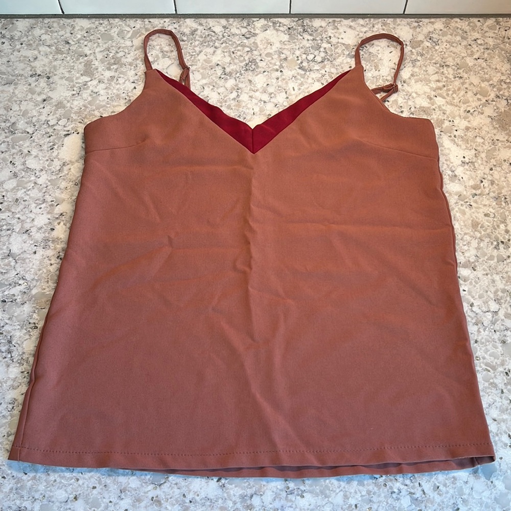 Rose and Wine Colored V-Neck Cami • See Measurements (Fits Like a Small)